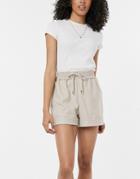 River Island Flannel Shorts In Cream - Part Of A Set-white