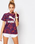 Puma Oversized Boyfriend T-shirt With Mixed Print Logo - Multi