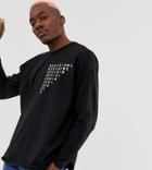 Reclaimed Vintage Inspired Branded Long Sleeve Skate T-shirt In Black-white