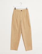 Mango Button Front Pants In Camel-brown