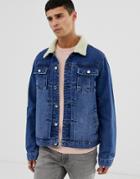 Another Influence Slim Fit Indigo Denim Jacket - Blue