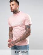 Ellesse High Neck T-shirt With Flock Logo - Pink
