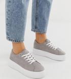 Truffle Collection Wide Fit Flatform Sneakers-gray