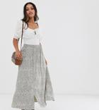 Y.a.s Petite Maxi Skirt In Paisley Print-brown