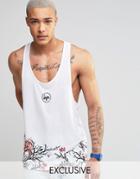 Hype Tank In Floral Print - White