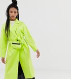 Collusion Trench Coat With Removable Bag-yellow