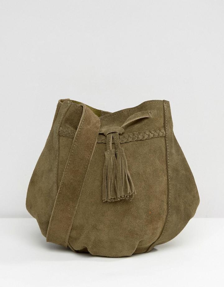 Park Lane Suede Cross Body Bag - Gold