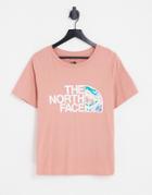 The North Face Plu Half Dome Logo T-shirt In Pink