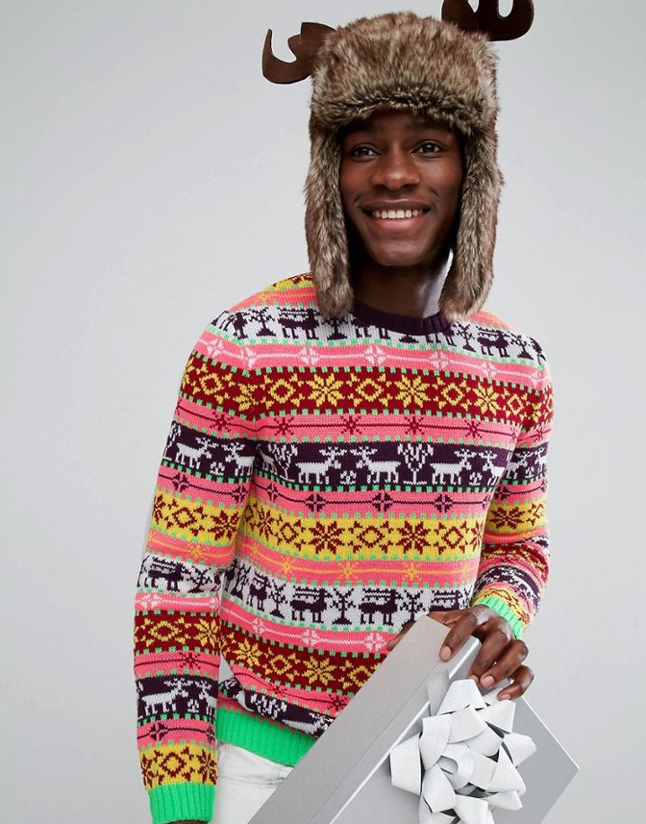 Asos Holidays Fairisle Sweater - Multi