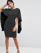City Goddess Midi Dress With Ruffle Sleeve In Polka Dot Print - Multi