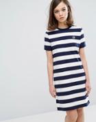 Fred Perry Archive Striped T-shirt Dress - Navy