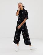 Lazy Oaf Relaxed Jumpsuit In Fruit Print - Black