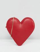 Lulu Guinness Red Leather Heart Cross Body Bag - Red