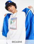Reclaimed Vintage Inspired Organic Cotton T-shirt With Ski Scene Graphic In White