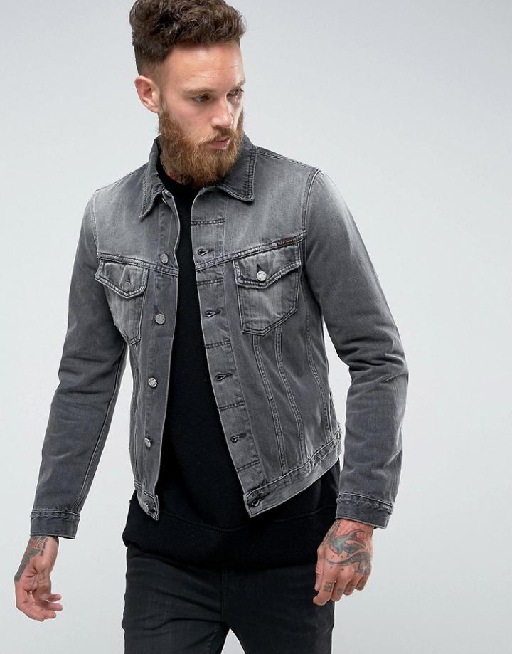 Nudie Jeans Co Billy Denim Jacket Shimmering Shist - Gray