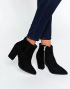 Carvela Sarah Black Suede Pointed Ankle Boots - Black