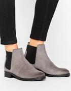 Vero Moda Nubuck Leather Chelsea Boot - Gray