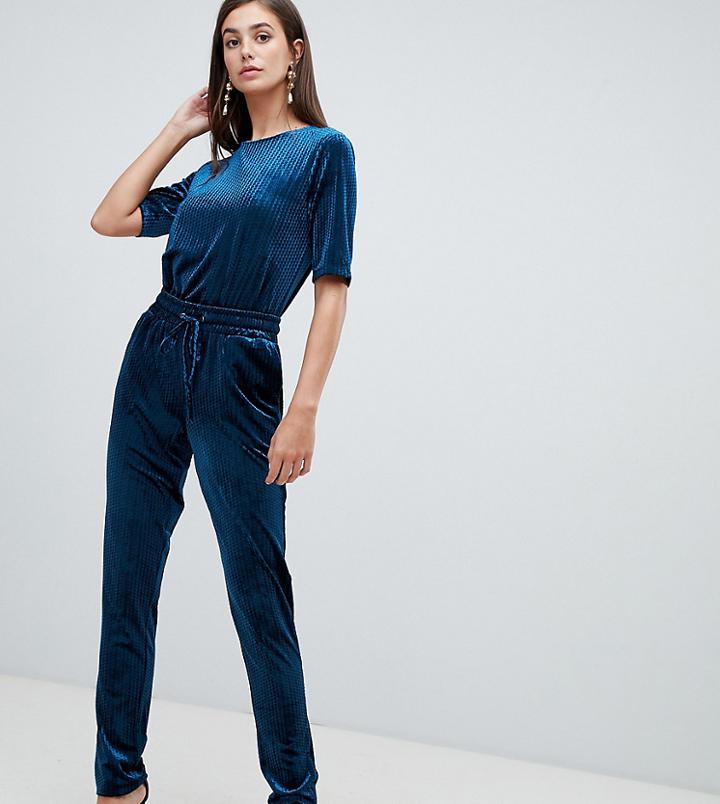 Y.a.s Tall Velvur Velvet Tailored Pants - Blue