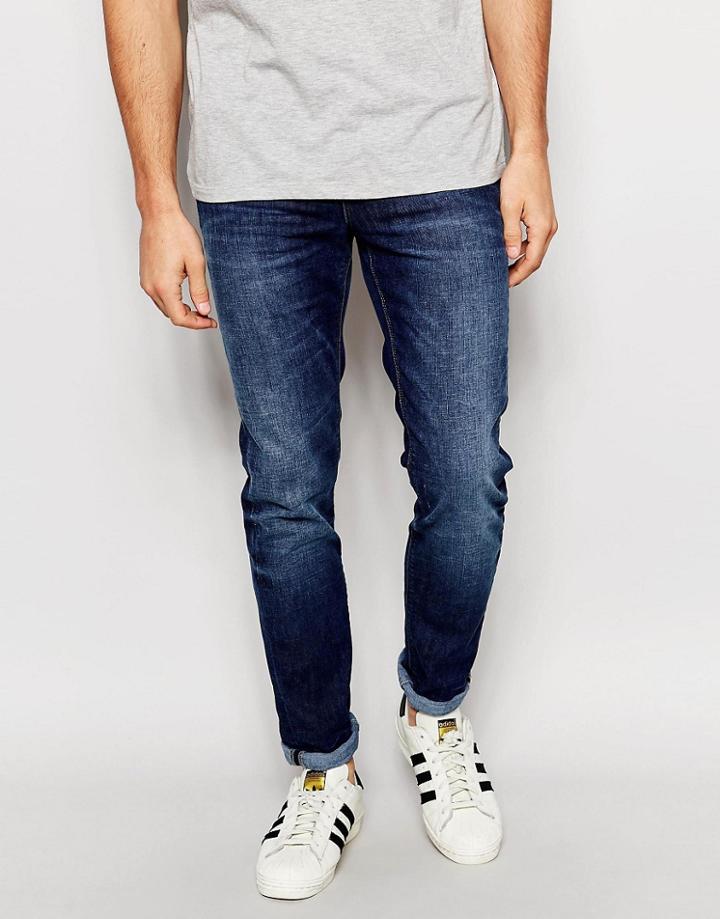 New Look Skinny Jeans In Dark Wash Blue - Navy