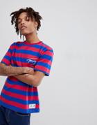 Tommy Jeans Signature Capsule Stripe Logo T-shirt Relaxed Fit In Pink/blue - Pink