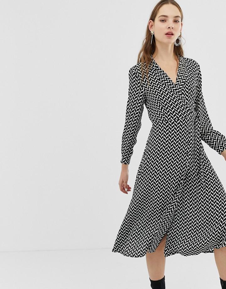Mango Wrap Dress In Geo Print - Multi