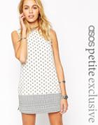 Asos Petite Shift Dress In Border Print - Print