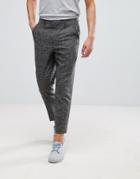 Asos Tapered Smart Pants In Charcoal Texture - Gray