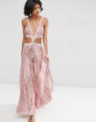 Asos Pink Snake Print Pleated Maxi Beach Dress - Multi