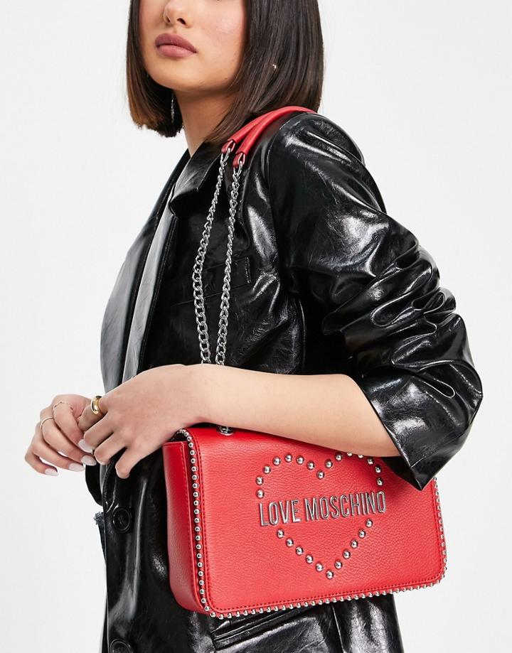 Love Moschino Chain Strap Shoulder Bag In Black