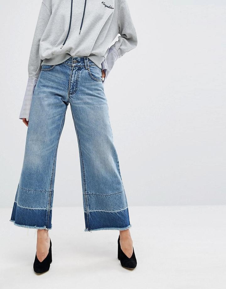 Evidnt Raw Hem Skater Jeans - Blue