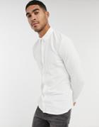 River Island Long Sleeve Button Through Polo In White