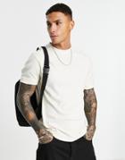 Asos Design T-shirt In Undyed Fabric-white
