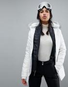 Spyder Timeless Long Faux Fur Ski Jacket - White