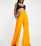 Asos Design Tall Jersey Palazzo Beach Pants In Orange