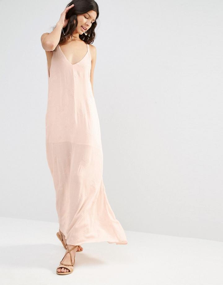 Flynn Skye Embroidered Arrow Maxi Dress - Blush Cluster