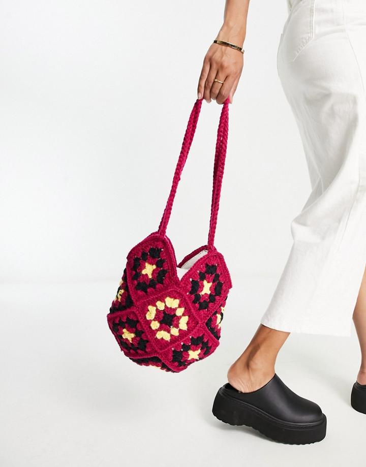 Svnx Braided Baguette Tote Bag In Purple