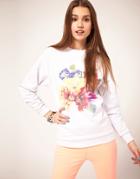 Asos Sweater With 3d Flower - Gray