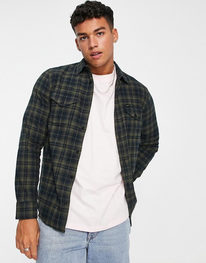 Lee Regular Fit Check Shirt-green