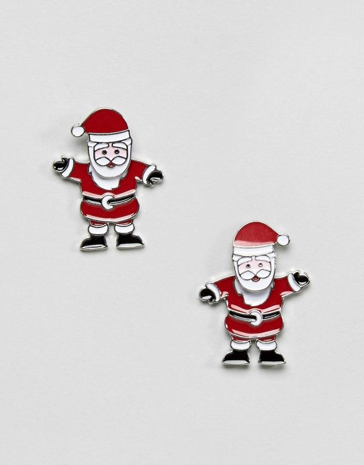 Asos Holidays Santa Front Back Earrings - Multi