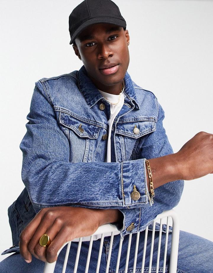 River Island Classic Denim Jacket In Blue