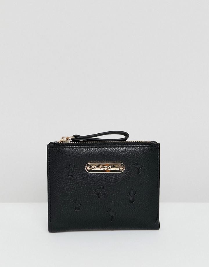 Claudia Canova Zip Top Purse With Embossed Detail - Black