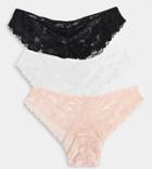 Simply Be 3 Pack Lace Brazilian Knickers-multi