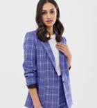 Miss Selfridge Blazer In Blue Check-multi