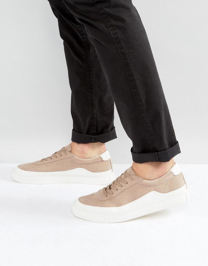 Asos Sneakers In Stone With White Wrap - Stone