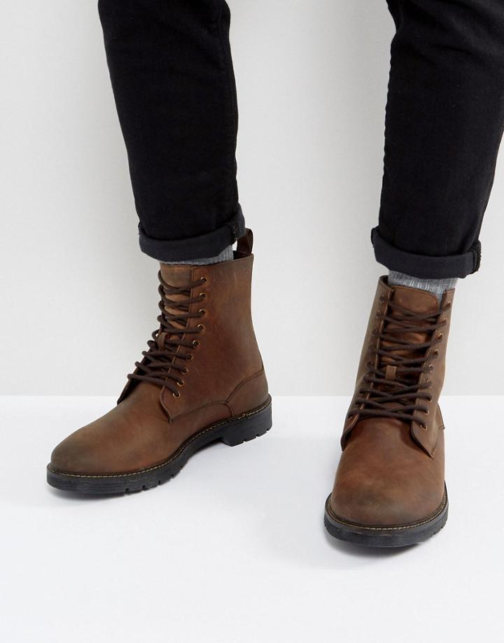 Stradivarius Lace Up Boots In Brown - Brown