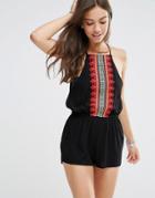 New Look Embroidered Romper - Multi