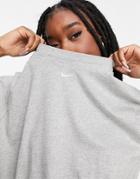 Nike Mini Swoosh Oversized T-shirt In Gray-grey
