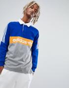 Adidas Skateboarding Heritage Rugby Shirt In Blue Dh3912 - Blue