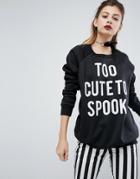 Prettylittlething Halloween Sweatshirt - Black