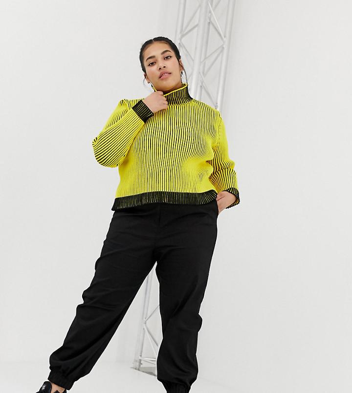 Collusion Plus Cargo Pants In Black - Black